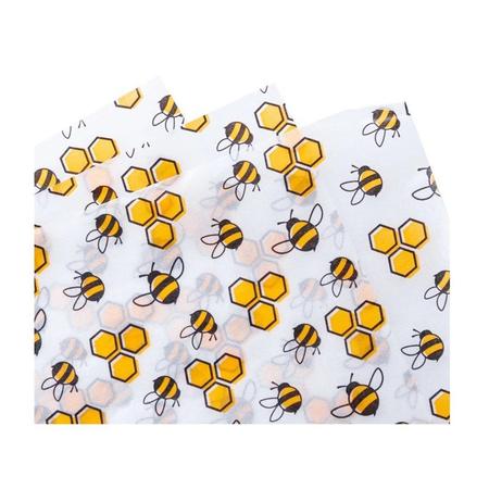 Imagem de Conjunto de 50 Unidades de Papel Manteiga Estampado Bee Abelha 24,5x21cm Lyor