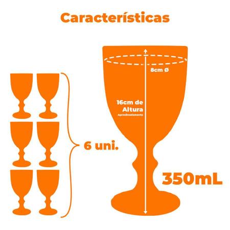 Imagem de Conjunto de 6 Taças Barroco Transparente 350ml - Casambiente