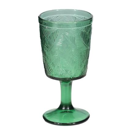 Imagem de Conjunto de 6 Taças de Vidro Verde Folha Leaf 330ml