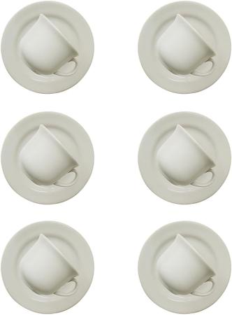 Imagem de Conjunto de 6 xícaras de chá Donna Biona jogo com xícara e pires cerâmica branco 200ml 14cm