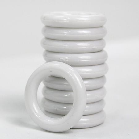 Imagem de Conjunto de Argolas Brancas de Plástico 23mm Para Artesanato 50 Unidades