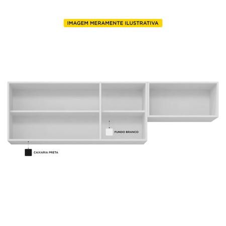 Imagem de Conjunto de Armários Aéreo Cozinha Planejada Lux 120cm e 60cm 100% MDF Preto TX Fosco - Desk Design