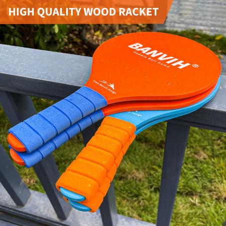 Imagem de Conjunto de badminton Banvih 4 Rackets Paddle Ball, jogos ao ar livre