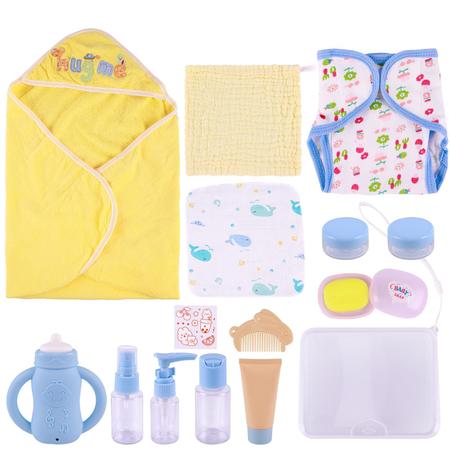 Imagem de Conjunto de banho Baby Doll BABESIDE para 30-50 cm com toalha, 16 peças de presente