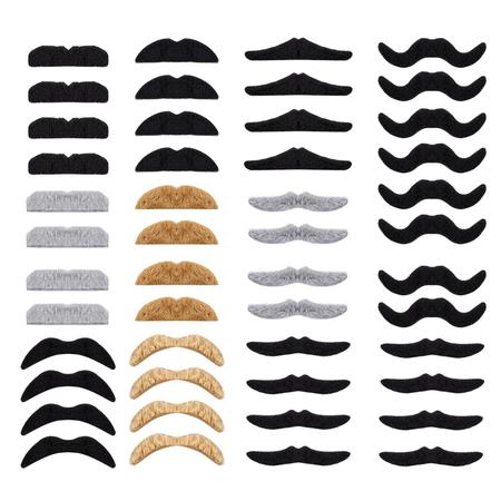 Imagem de Conjunto de bigodes falsos Whaline Novelty 48 peças para festa à fantasia