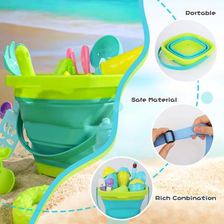 Conjunto de brinquedos de praia AMOR PRESENT Fruit 45 unidades com balde dobrável Imagem de Conjunto de brinquedos de praia AMOR PRESENT Fruit 45 unidades com balde dobrável