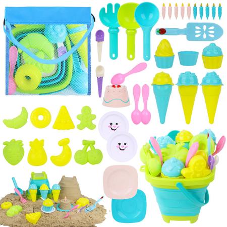 Conjunto de brinquedos de praia AMOR PRESENT Fruit 45 unidades com balde dobrável Imagem de Conjunto de brinquedos de praia AMOR PRESENT Fruit 45 unidades com balde dobrável