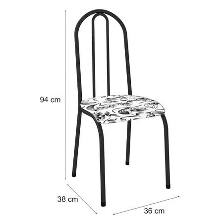 Imagem de Conjunto de Cadeiras de Aço 2 Peças Copa e Cozinha Anticorrosivo Fabone Braga 94x36x38cm