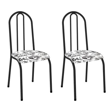 Imagem de Conjunto de Cadeiras de Aço 2 Peças Copa e Cozinha Anticorrosivo Fabone Braga 94x36x38cm