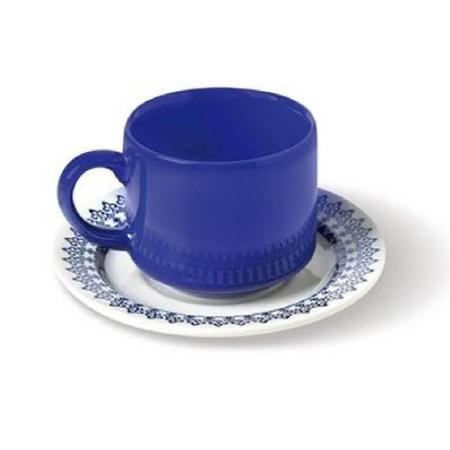 Jogo 6 Xicaras Grandes Chá 180ml Donna Azul com Pires - Biona - Oxford -  Xícaras de Chá - Magazine Luiza