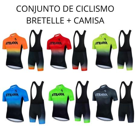Imagem de Conjunto  De Ciclismo Bretelle + Camisa Strava !!