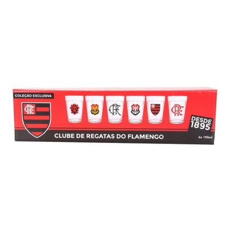 Imagem de Conjunto de Copos Americano Flamengo Allmix 190 ml - 6 Unidades