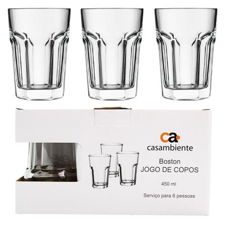 Jogo de Copos de Vidro /kit. Jogo com 6 copos de vidro 410ml / 300ml /  Conjunto / copos / conjunto de copos / Jogo de copos de Vidro