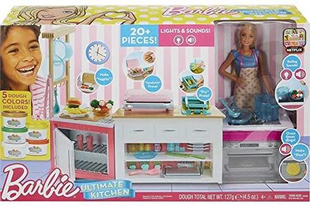 Imagem de Conjunto de Cozinha Barbie com Boneca, Luzes e Sons, Rosa (70 characters)