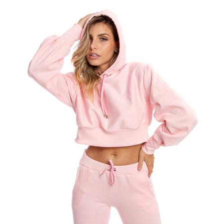 cropped moletom com capuz tracksuit set