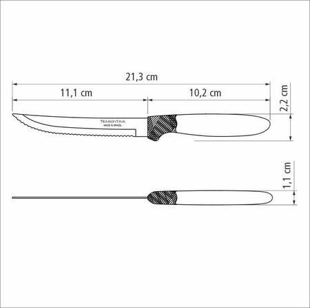 Imagem de Conjunto de facas para churrasco tramontina ipanema com lâminas em aço inox e cabos de polipropileno goiaba 3 peças