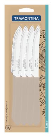 Imagem de Conjunto de facas para churrasco tramontina leme com lâminas em aço inox e cabos de polipropileno cinza 12 peças 23180934