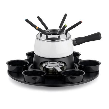 Conjunto De Fondue De Aço Inox 1,8 Litros Com 18 Peças Forma - Forma Inox Imagem de Conjunto De Fondue De Aço Inox 1,8 Litros Com 18 Peças Forma