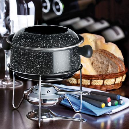 Imagem de Conjunto de Fondue Médio Caçarola 0,95 L 10 Peças Colorstone Preto HH7814 Euro