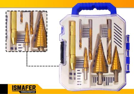 Conjunto De Furadeira Espiral Groove Step De 7 Pçs C/ Estojo - FORÇA CHINESA Imagem de Conjunto De Furadeira Espiral Groove Step De 7 Pçs C/ Estojo - FORÇA CHINESA