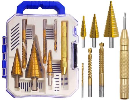 Conjunto De Furadeira Espiral Groove Step De 7 Pçs C/ Estojo - FORÇA CHINESA Imagem de Conjunto De Furadeira Espiral Groove Step De 7 Pçs C/ Estojo - FORÇA CHINESA