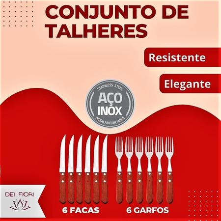 Full-Fit - Garfo para churrasco em aço inox 1,5mm com cabo de madeira  A20,5cm