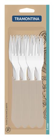 Imagem de Conjunto de garfos de mesa tramontina leme com lâminas em aço inox e cabos de polipropileno cinza 12 peças 23182930