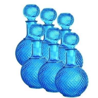 Imagem de Conjunto de garrafas de vidro azul - 6 pcs