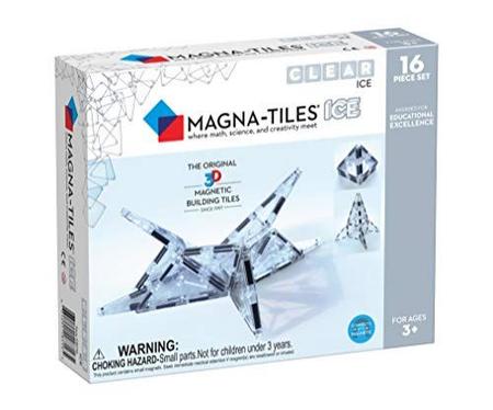 Imagem de Conjunto de gelo Magna-Tiles, os azulejos de construção magnética originais para brincadeiras criativas abertas, brinquedos educativos para crianças de 3 anos + (16 peças)