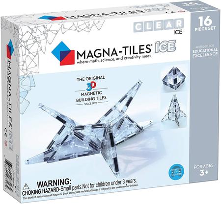 Imagem de Conjunto de gelo Magna-Tiles, os azulejos de construção magnética originais para brincadeiras criativas abertas, brinquedos educativos para crianças de 3 anos + (16 peças)