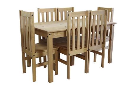 Imagem de Conjunto de Jantar Lella Mesa com 6 Cadeiras de Madeira Maciça