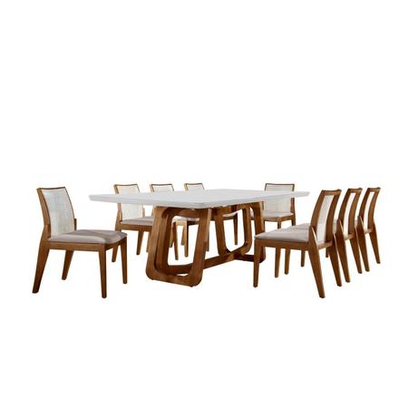 Imagem de Conjunto de Jantar Mesa com 8 Cadeiras Genova