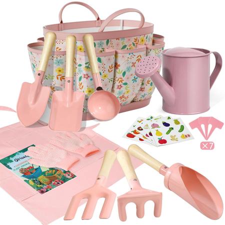 Imagem de Conjunto de jardinagem Qtioucp Kids com sacola, regador e ferramentas