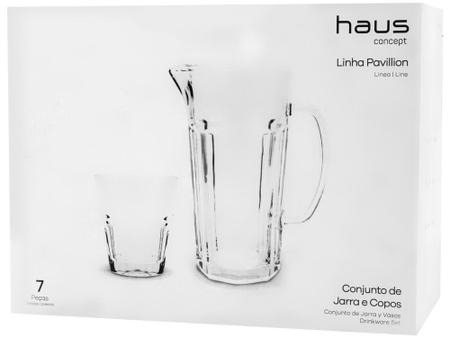 Imagem de Conjunto de Jarra 1L e Copos 300ml de Vidro Haus - Pavillion 7 Peças