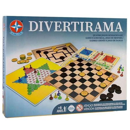 Jogo Tabuleiro Divertirema Clássico Dama Ludo Jogo Moinho