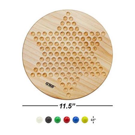Imagem de Conjunto de jogos de tabuleiro de madeira de 11,5 polegadas com mármores de madeira extra