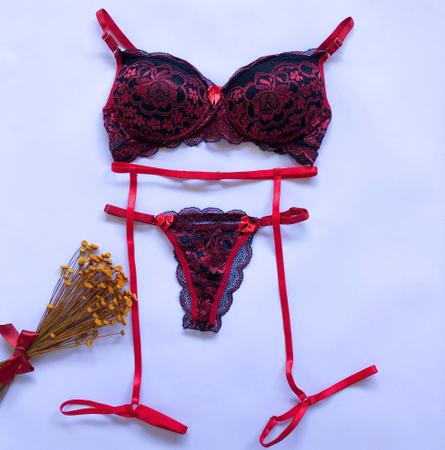 Conjunto de lingerie com cinta Liga sedução! - Cherry Tropical Moda Íntima  - Conjunto de Lingerie - Magazine Luiza