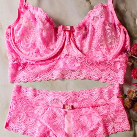 Imagem de Conjunto de Lingerie Sem Bojo com Aro Rendado