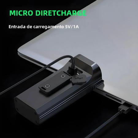 Imagem de Conjunto de Luz de Bicicleta Recarregável USB - 4800 Lúmens - À Prova d'Água - com 2 Suportes