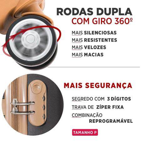 Imagem de Conjunto de Malas Athena 2 Peças M-P Rígida rodas com giro 360 Santino