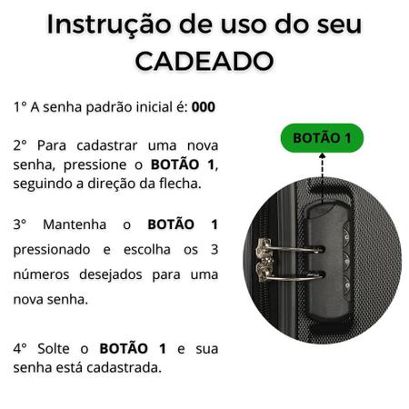 Jogo De Malas De Viagem Rígida Em Fibra Abs Com 3 Peça 360° - Uppistore