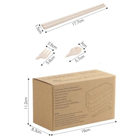 Imagem de Conjunto de Marmita com 3 Compartimentos e Garrafinha 350ml