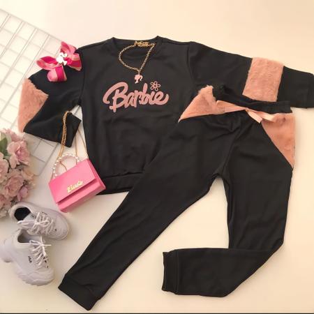 Conjunto Roupa Barbie Colegial Infantil Menina Verão