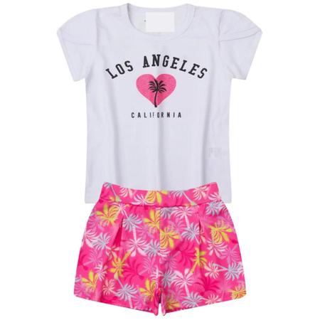 Imagem de Conjunto De Menina Roupa Infantil Verão 1 a6 Anos Kit Shorts