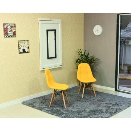 Imagem de Conjunto de Mesa 120 x 75 Branca + 2 Cadeiras Botonê - Amarela
