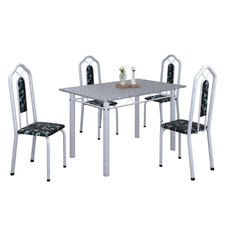 Imagem de Conjunto de Mesa 120x75cm Tampo Granito com 4 Cadeiras Bianca Soma Móveis