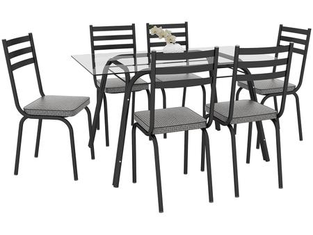 Imagem de Conjunto de Mesa Aço Carbono com 6 Cadeiras