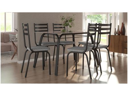 Imagem de Conjunto de Mesa Aço Carbono com 6 Cadeiras