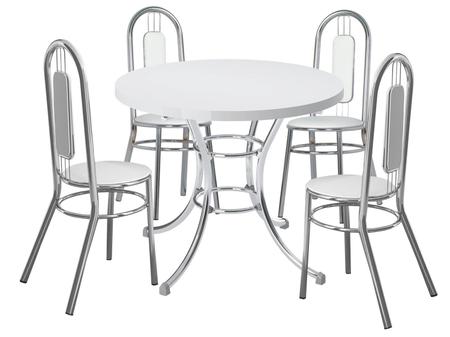 Imagem de Conjunto de Mesa Aço cromado com 4 Cadeiras