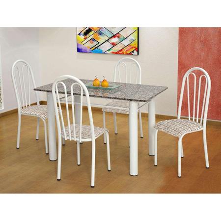 Imagem de Conjunto de Mesa Carla com 4 Cadeiras Branca Rattan